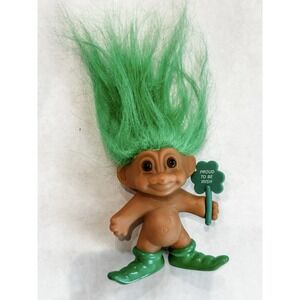Troll Doll 3" Russ‎ St Patrict's Day Luck O' the Irish Leprechaun  Green Hair